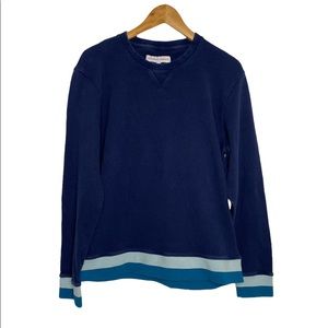 Orlebar Brown Blue Waffle Knit Thermal Cotton Sweater Mens xxl slim fitting.